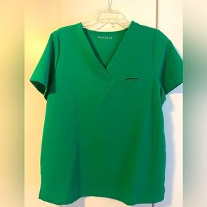 Mandala Green scrub top